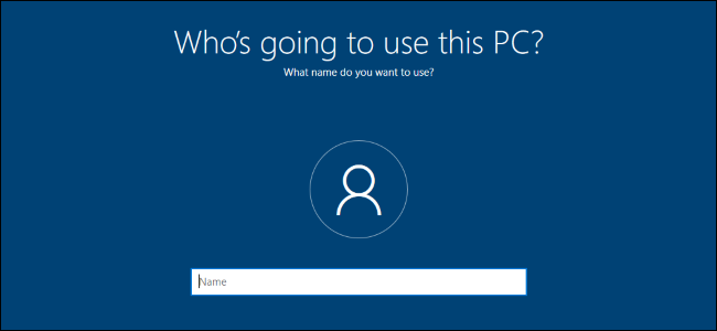 Crear una cuenta de usuario local durante el proceso de configuración de Windows 10.