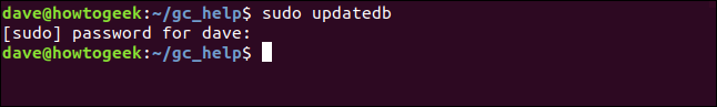 sudo updatedb en una ventana de terminal