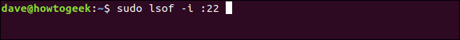 lsof -i: 22 en una ventana de terminal