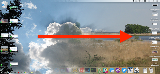 Sincronización de un escritorio Mac y Windows 10.