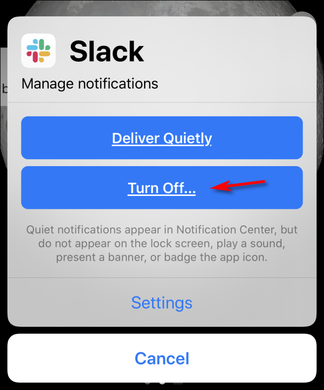 Desactiva las notificaciones en iOS