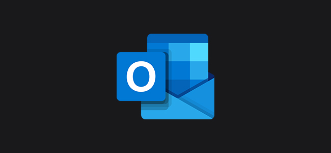 Logotipo de Microsoft Outlook con fondo oscuro