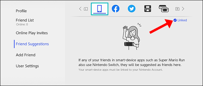 sugerencia de amigo de nintendo switch