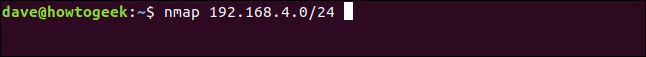 nmap 192.168.4.0/24 en una ventana de terminal