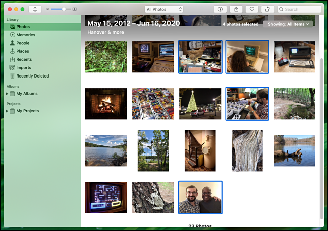 Seleccionar varias fotos para imprimir en Fotos en Mac