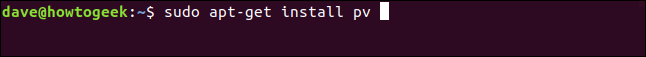 sudo apt-get install pv en una ventana de terminal