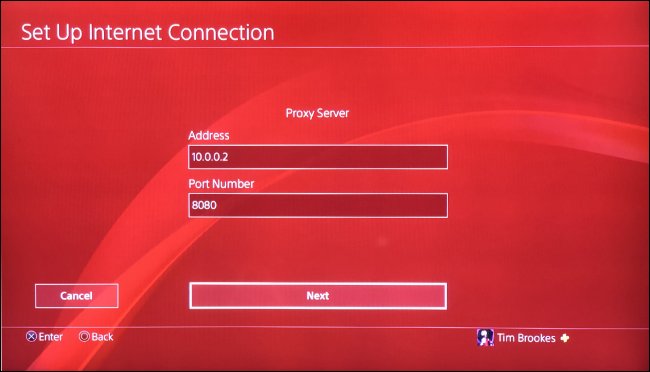 Configurar PS4 para su uso con servidor proxy
