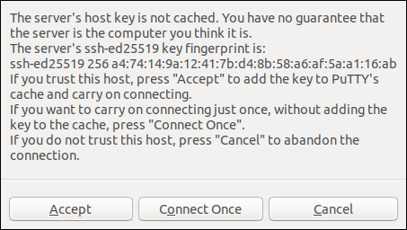 Advertencia de conexión por primera vez
