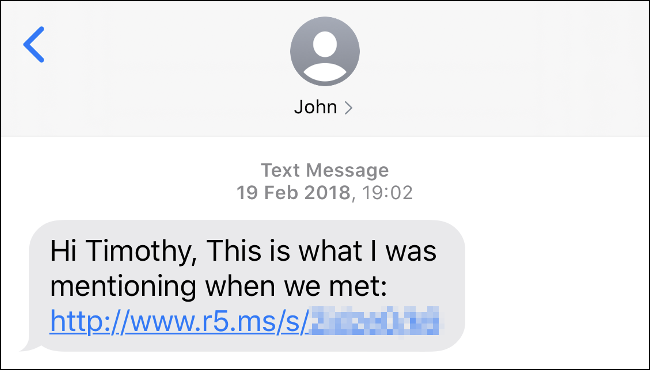 Una estafa por mensaje de texto con un enlace aleatorio.
