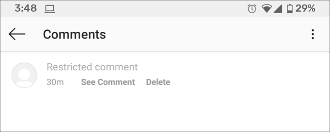 Restringir los comentarios en la aplicación de Instagram