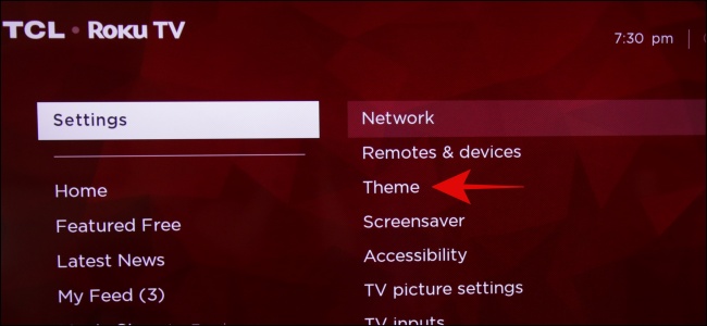 Configuración del tema de Roku