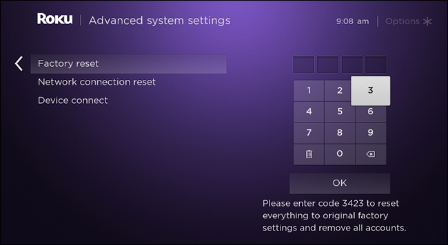 roku-configuración-de-fábrica