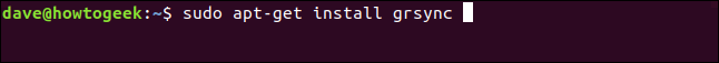 sudo apt-get install grsync en una ventana de terminal