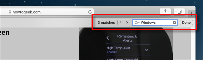Buscar en la página en Safari en Mac