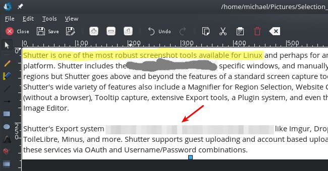 capturas de pantalla-en-linux-shutter-editor
