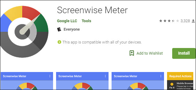 Lista de Screenwise Meter en Google Play Store