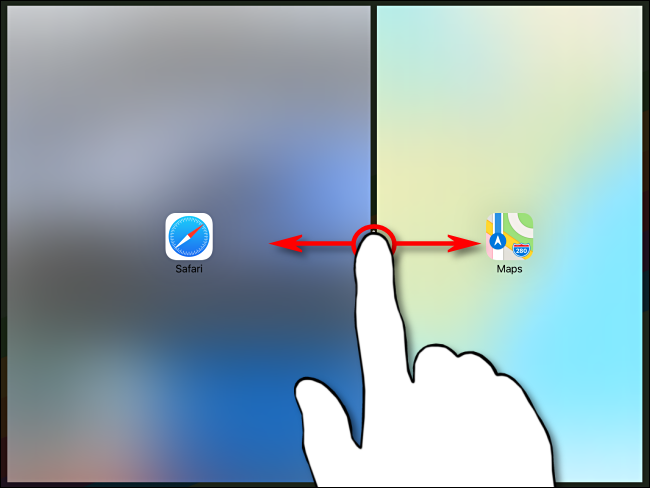 Control proporcional de las dos aplicaciones en Split View en iPad usando la partición negra