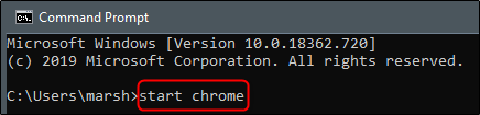 iniciar comando de Chrome