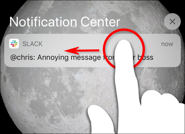 Desliza el dedo hacia la izquierda en la notificación en sí en iOS