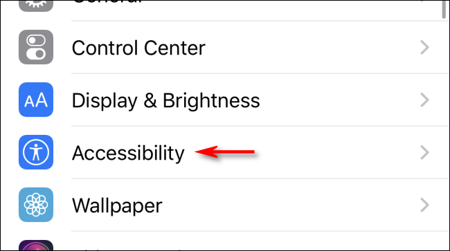 Toque Accesibilidad en la configuración de iPhone