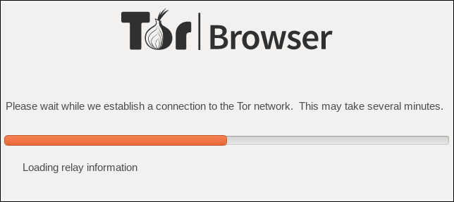Barra de progreso de conexión al navegador Tor