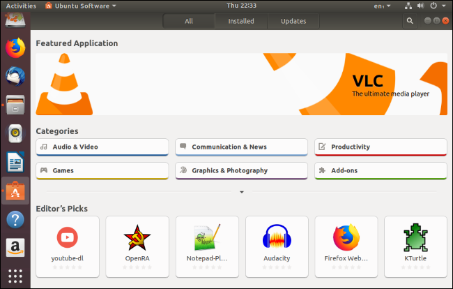 La aplicación del Centro de software de Ubuntu.