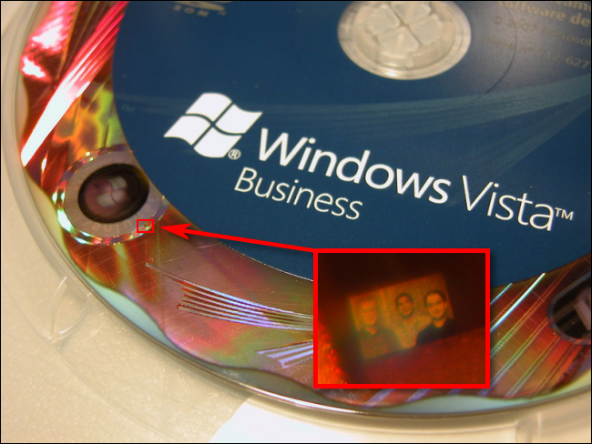 La foto del holograma del equipo de seguridad de Windows Vista.