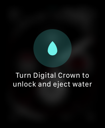 El icono del candado de agua en el Apple Watch.