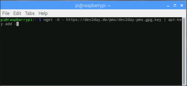 comando de terminal: wget -O - https://dev2day.de/pms/dev2day-pms.gpg.key |  apt-key add -