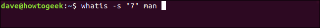 whatis -s "7" man en una ventana de terminal