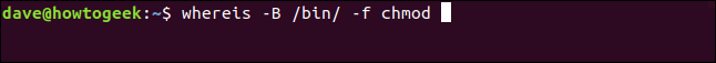 donde es -B / bin / -f chmod en una ventana de terminal