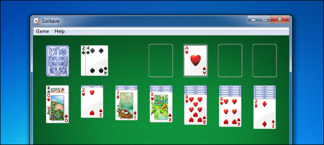 Solitario en Windows 7.