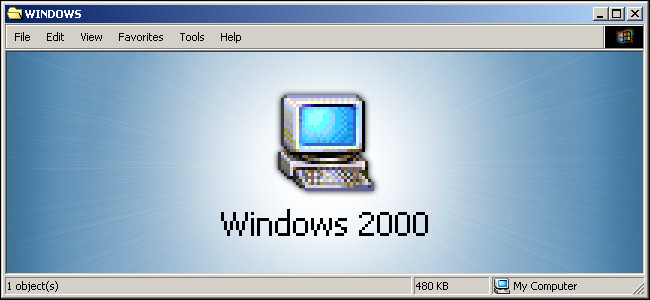 El logotipo de Windows 2000.