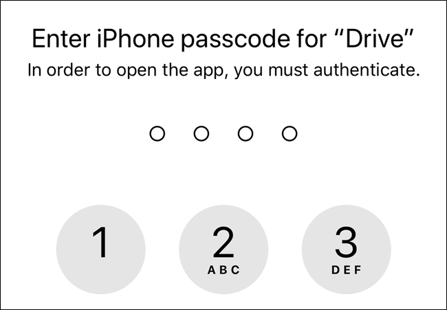 Sin permisos, Google Drive usará el código de acceso de la pantalla de bloqueo de su dispositivo