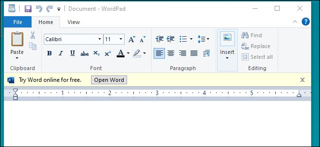 Microsoft Está Probando Anuncios En Wordpad En Windows 10 Respontodo