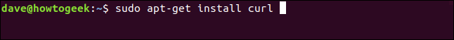 sudo apt-get install curl en una ventana de terminal