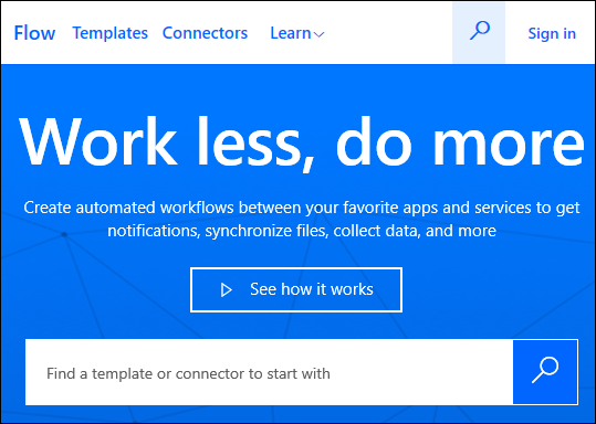 Página de inicio de Flow