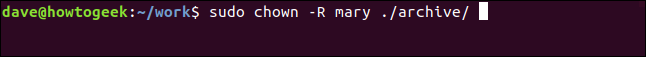 sudo chown -R mary ./archive/ en una ventana de terminal