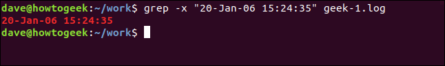grep -x "20-Jan - 06 15:24:35" geek-1.log en una ventana de terminal