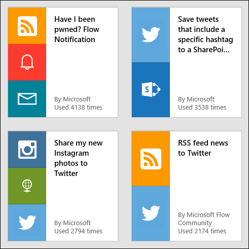 Algunas plantillas de flujo de muestra