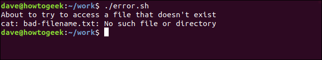 salida del script error.sh en una ventana de terminal
