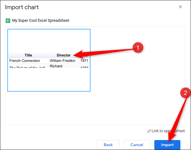 Seleccione un gráfico para insertar