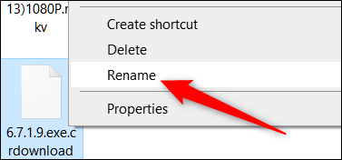 Haz clic derecho en el archivo y luego haz clic en "Cambiar nombre".