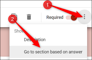 Haga clic en los tres puntos y luego en "Ir a la sección basada en la respuesta".