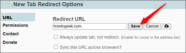 Ingrese la URL y luego haga clic en "Guardar" para guardar todos los cambios.