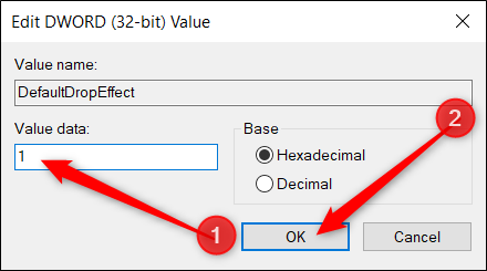 Establezca el cuadro Información del valor en "1" y haga clic en "Aceptar".