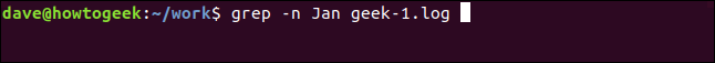 grep -n jan geek-1.log en una ventana de terminal