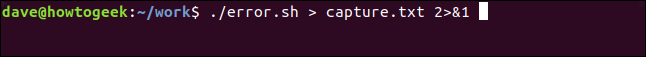 ./error.sh> capture.txt 2 &> 1 en una ventana de terminal