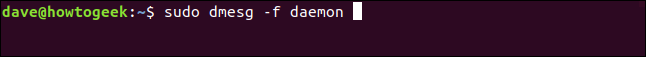 sudo dmesg -f daemon en una ventana de terminal