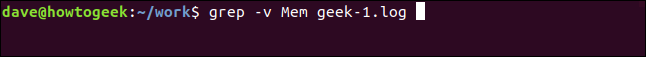 grep -v Mem geek-1.log en una ventana de terminal